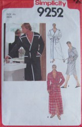 9252 MALE WRAP ROBE LENGTHS,TIE BELT PATTERN 40''CHEST